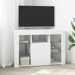 White Corner LED TV Cabinet with Modern Design 100x40x68cm