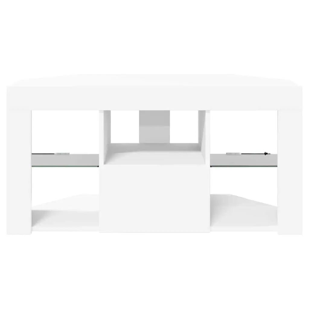 White Corner LED TV Cabinet with Storage