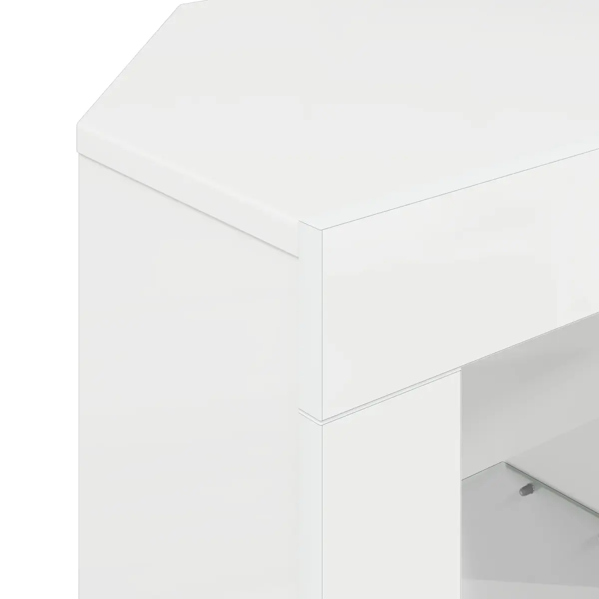 High Gloss White Corner TV Cabinet