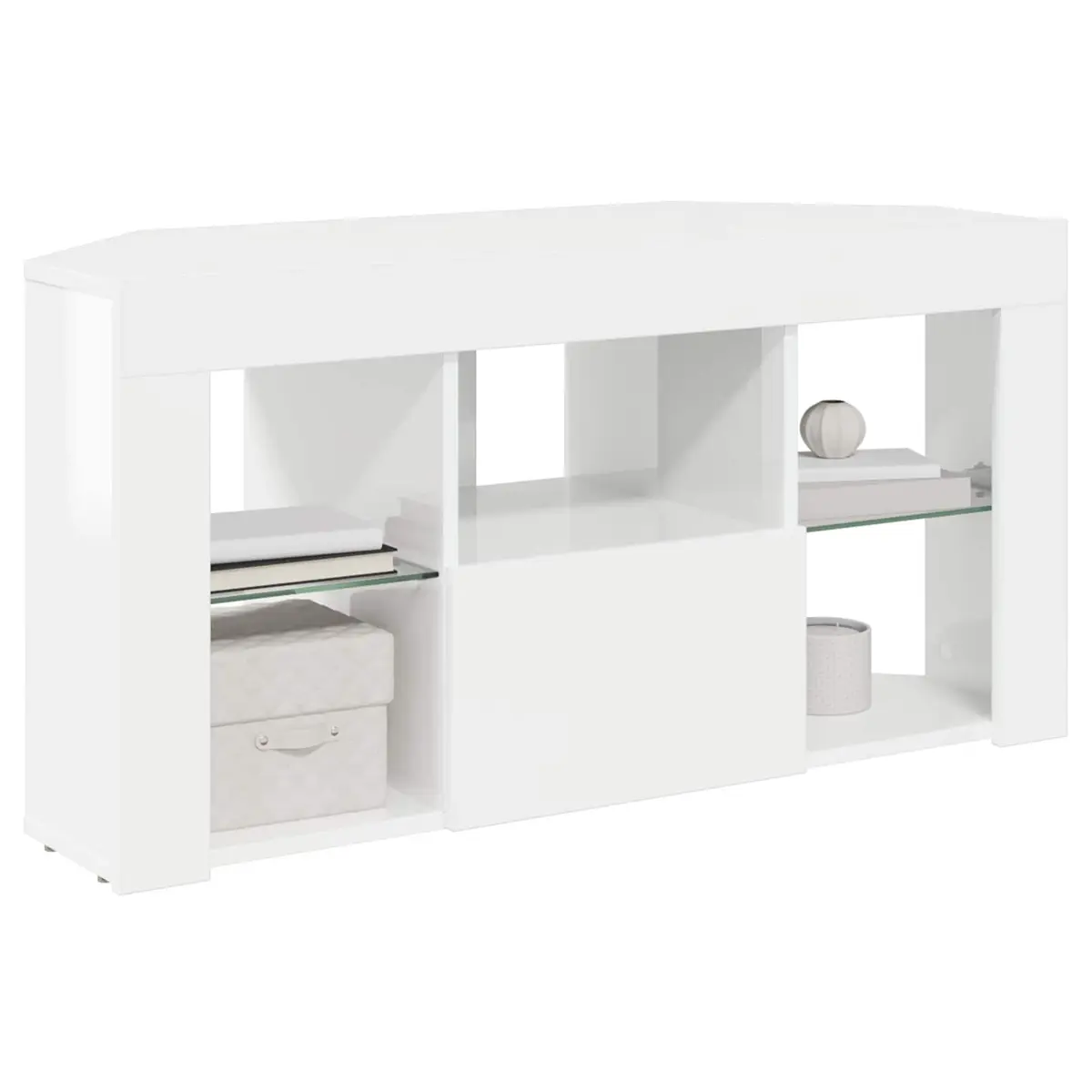 High Gloss White Corner TV Cabinet