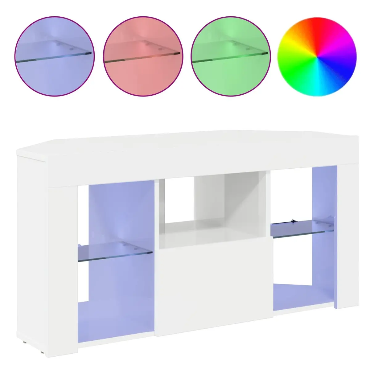 High Gloss White Corner TV Cabinet