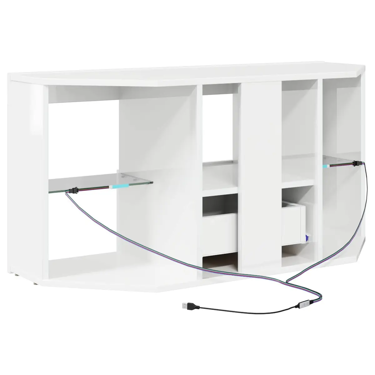 High Gloss White Corner TV Cabinet