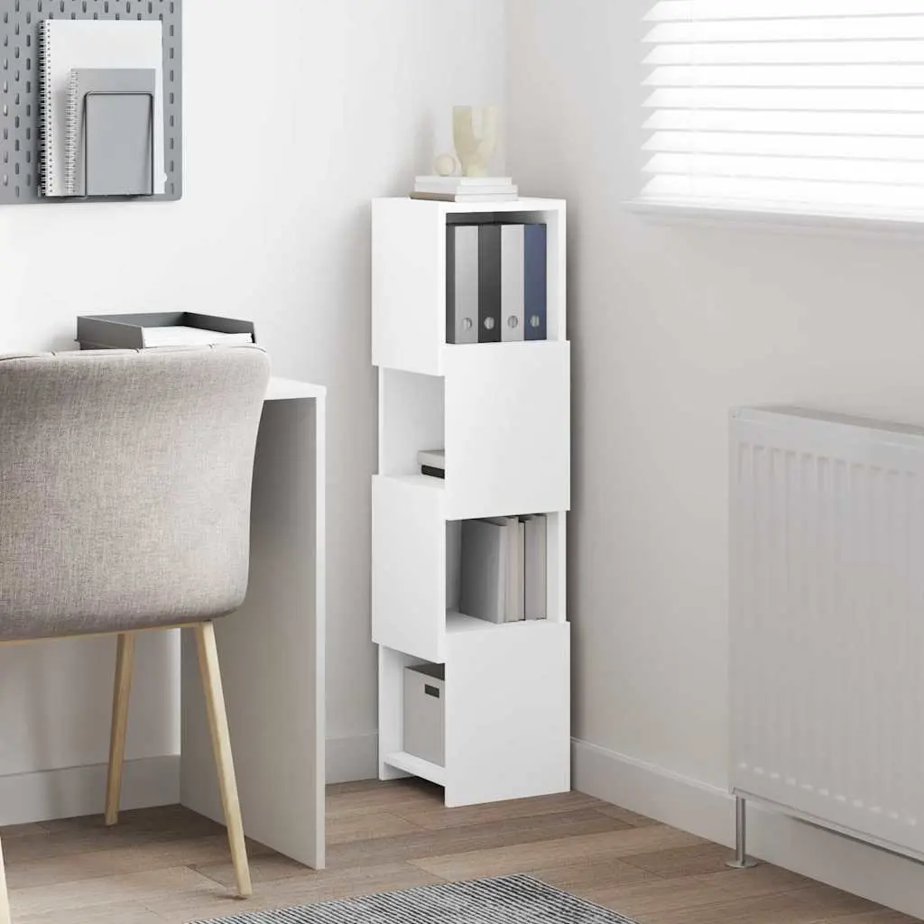 Corner Storage Cabinet Modern Shelving Unit 25.5x25x102cm Matte