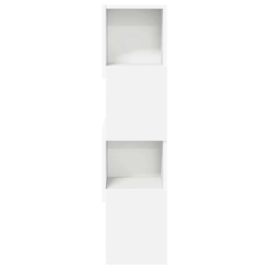 Corner Storage Cabinet Modern Shelving Unit 25.5x25x102cm Matte