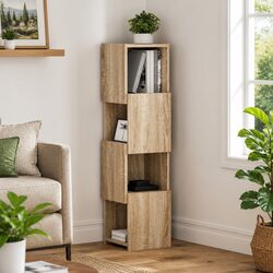 Versatile Corner Storage Cabinet in Brown Oak