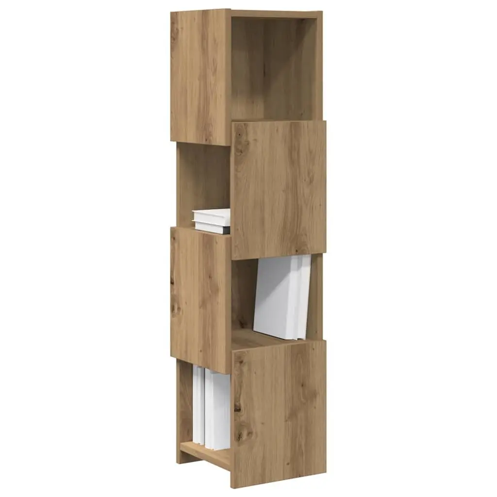 Corner Storage Cabinet Space-saving 25.5x25x102cm Brown Modern Living Room Organiser Shelf