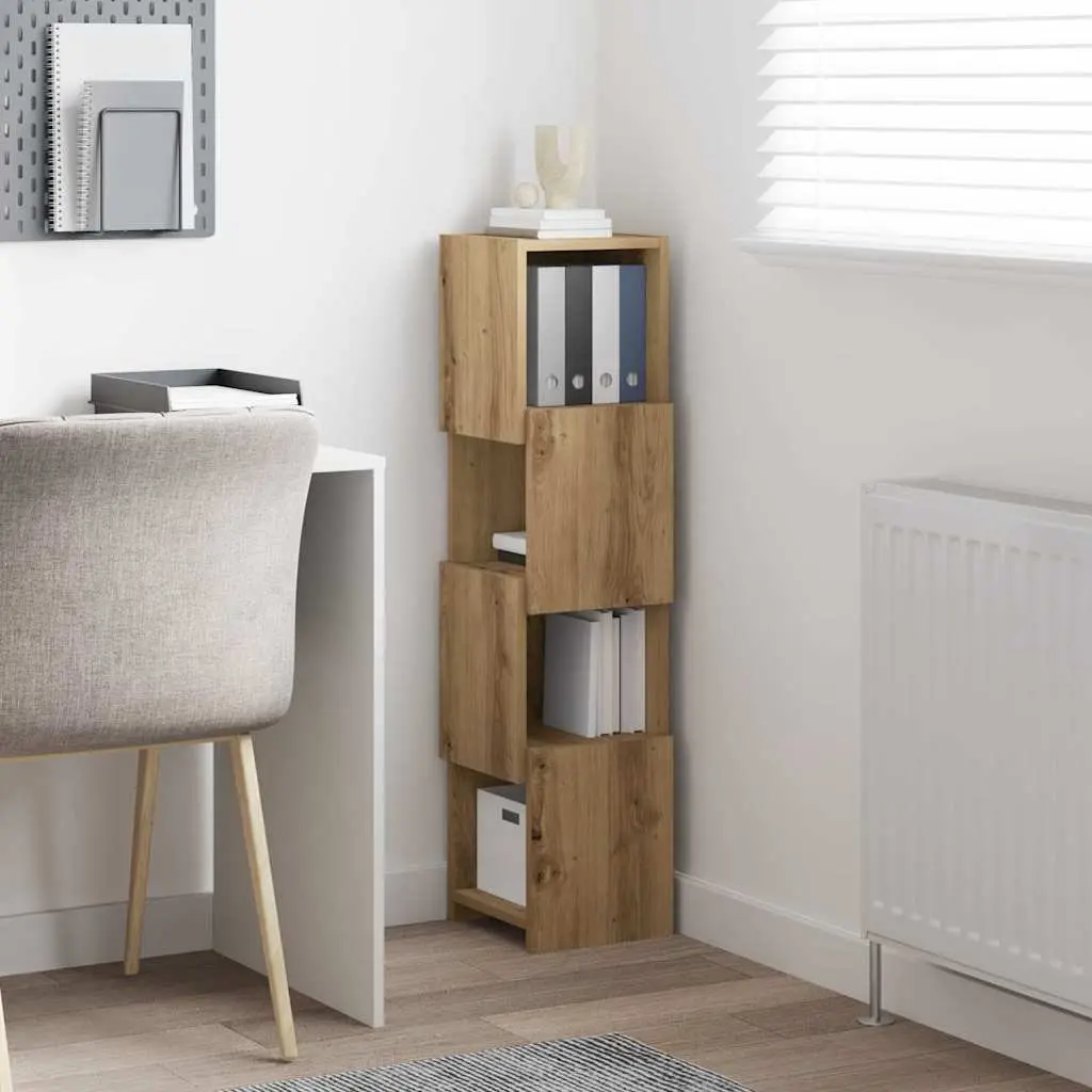 Corner Storage Cabinet Space-saving 25.5x25x102cm Brown Modern Living Room Organiser Shelf