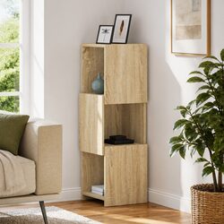 Warm and Practical Corner Storage Cabinet in Sonoma Oak
