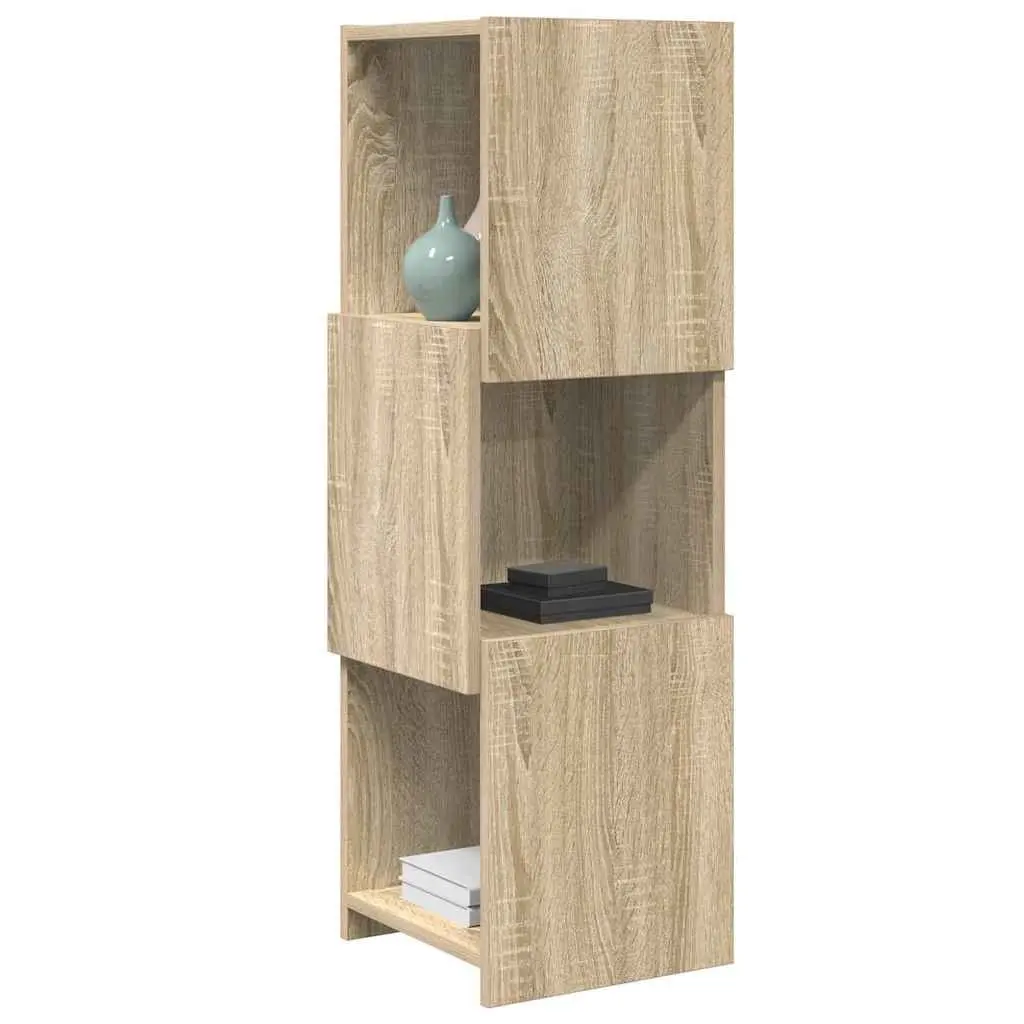 Corner Storage Cabinet Brown Engineered Wood 30.5cm W 30cm D 95cm H Sonoma Oak Living Room Organiser