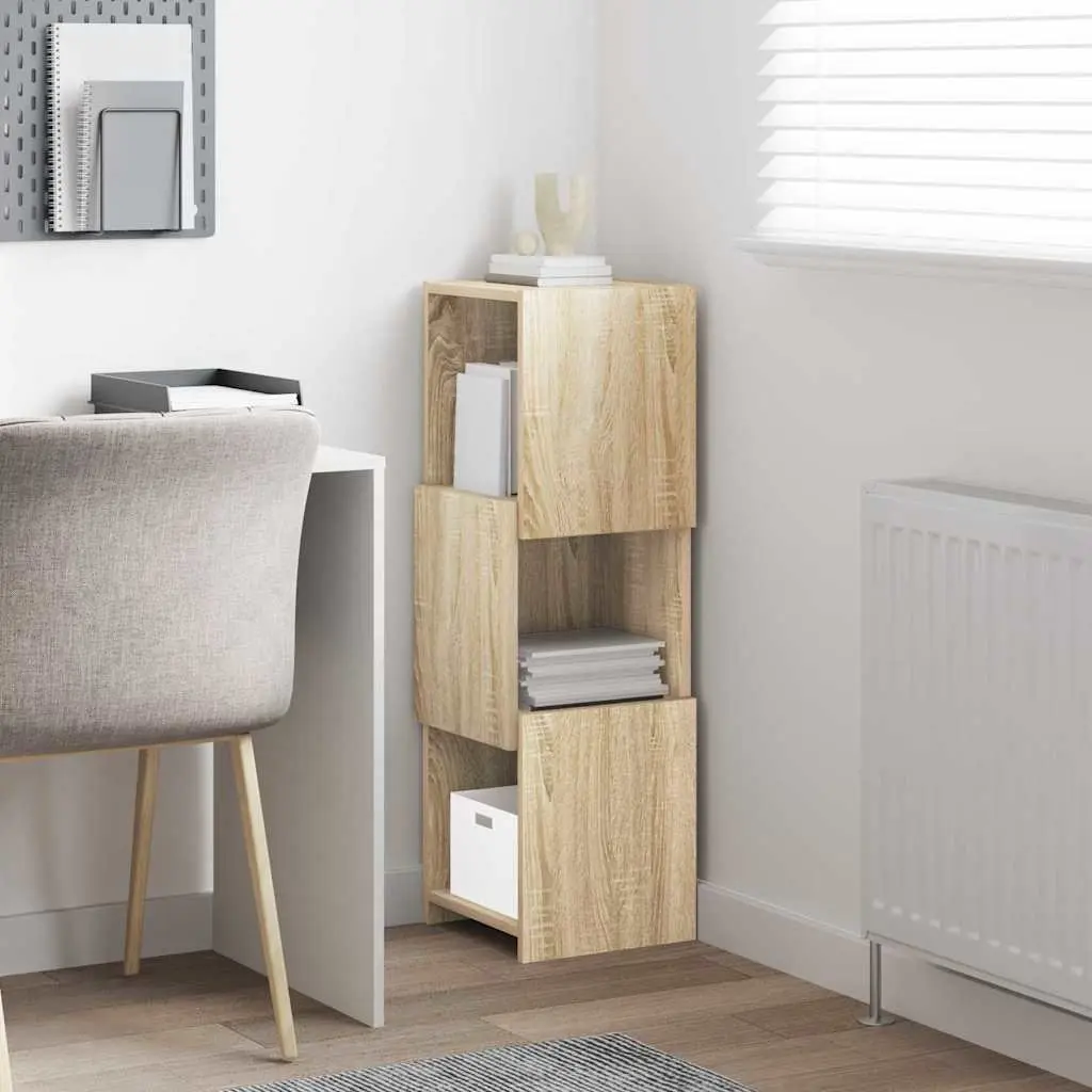 Corner Storage Cabinet Brown Engineered Wood 30.5cm W 30cm D 95cm H Sonoma Oak Living Room Organiser
