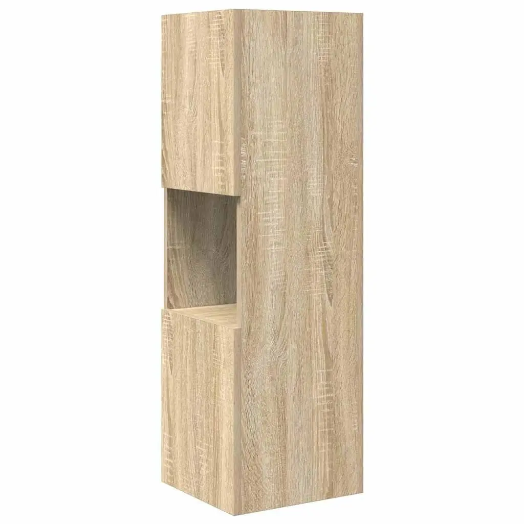 Corner Storage Cabinet Brown Engineered Wood 30.5cm W 30cm D 95cm H Sonoma Oak Living Room Organiser