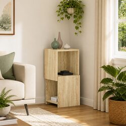 Warm Brown Corner Storage Cabinet for Smart Organization