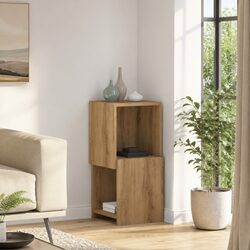 Warm Brown Corner Storage Cabinet 30.5x30x65cm