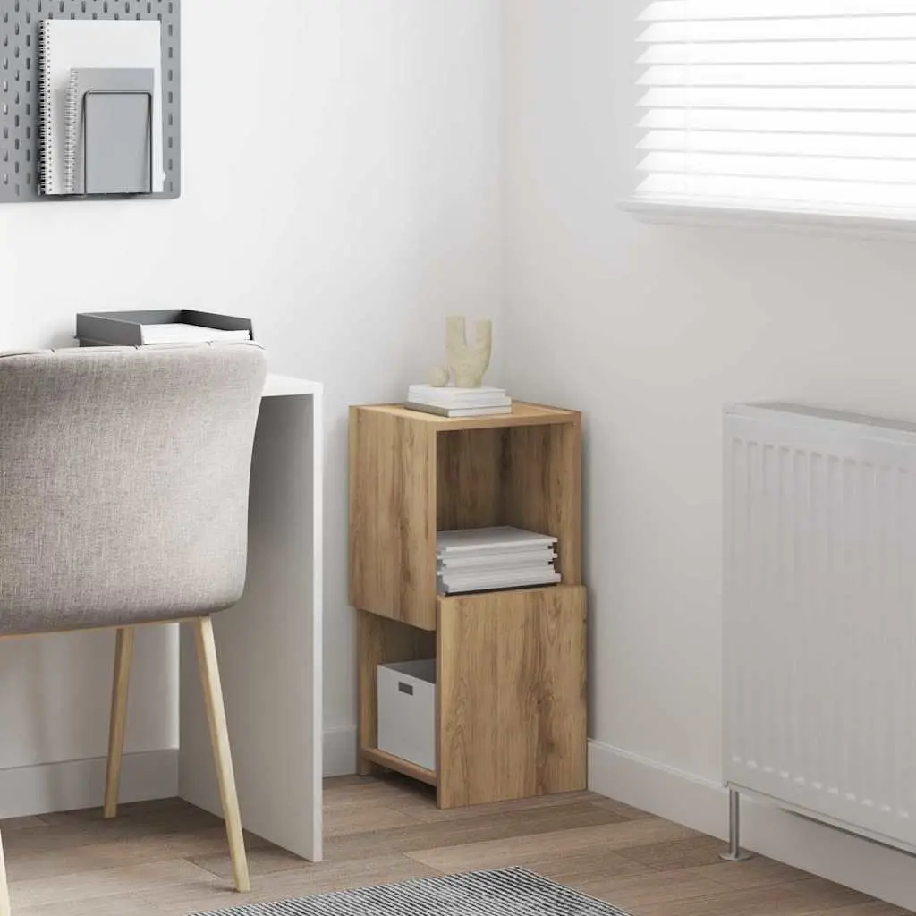 Corner Storage Cabinet Space-saving 30.5x30x65cm Brown Modern Living Room Organiser Shelving
