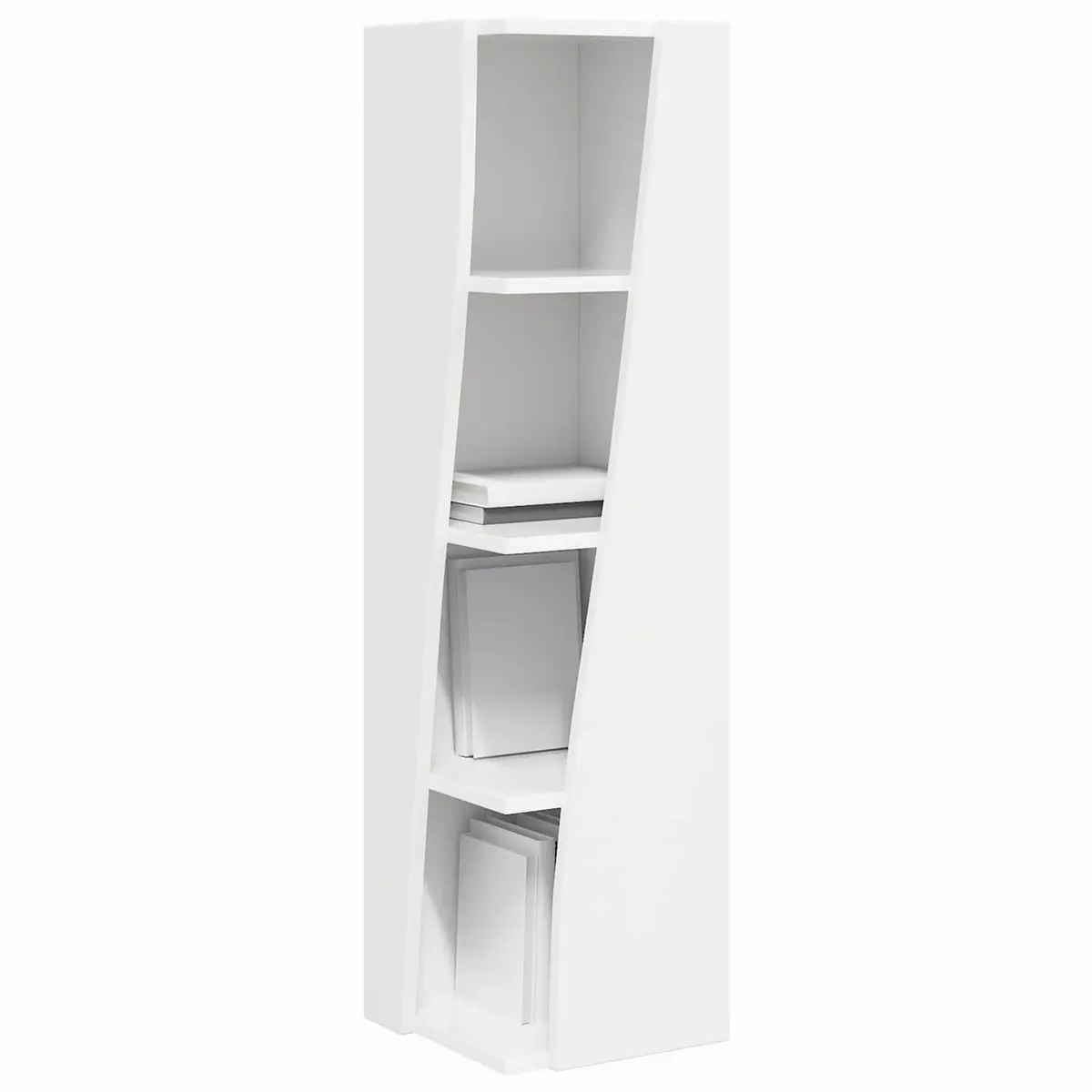 Corner Storage Cabinet Modern Living Room Shelving Unit 27.5x27x102cm Matte