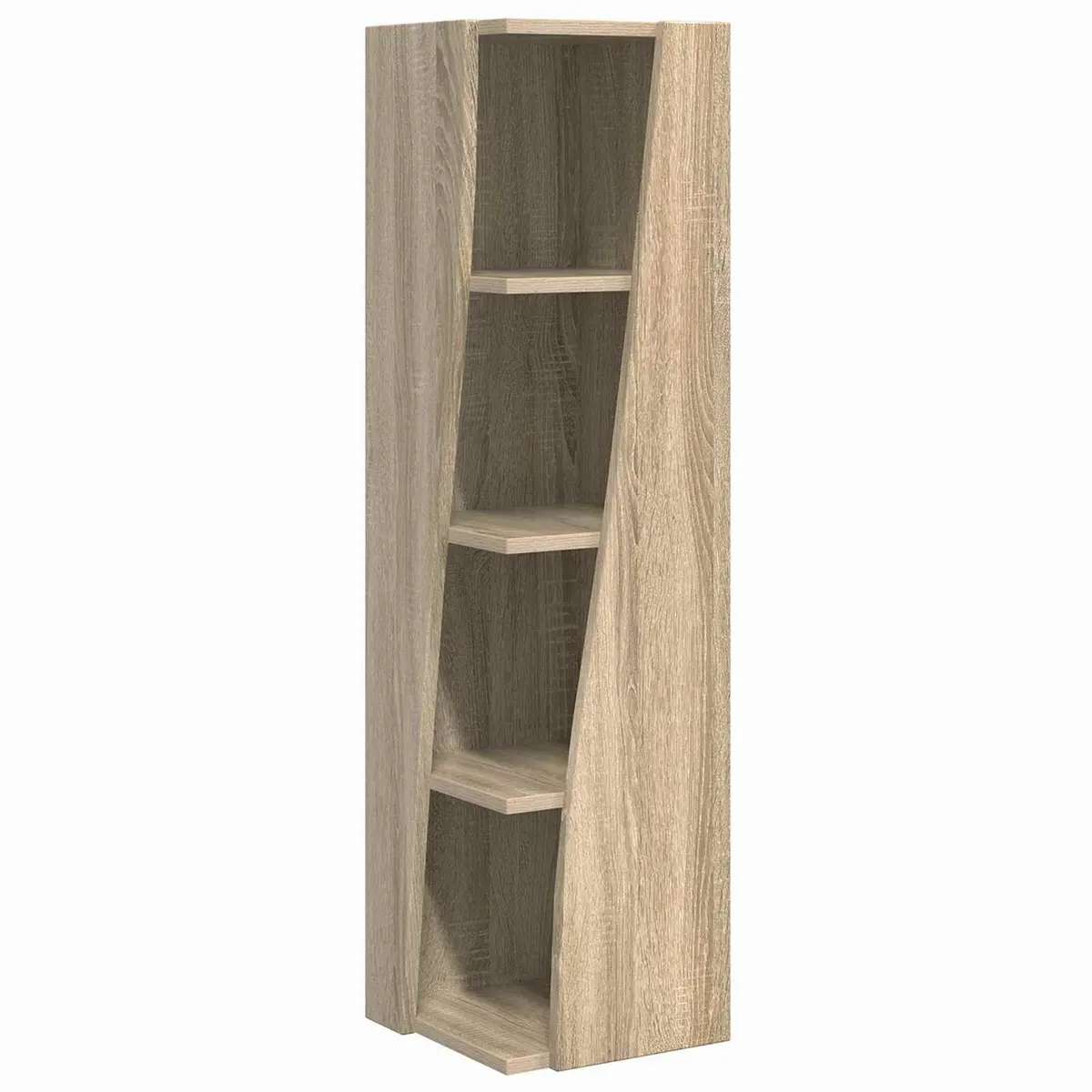 Corner Storage Cabinet Brown Engineered Wood Space-Saving Living Room Furniture