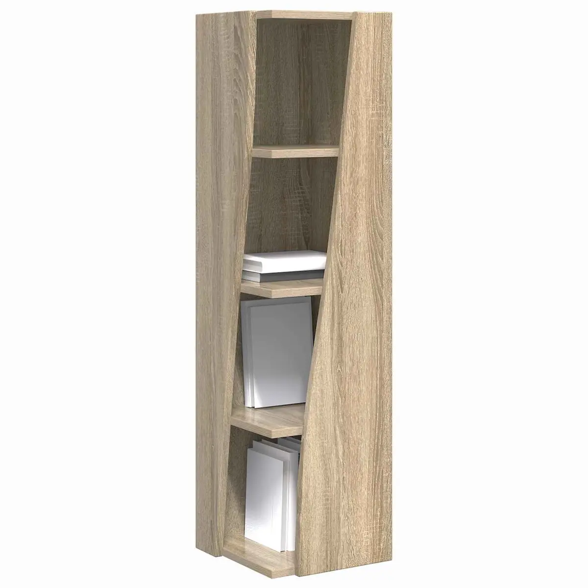 Corner Storage Cabinet Brown Engineered Wood Space-Saving Living Room Furniture