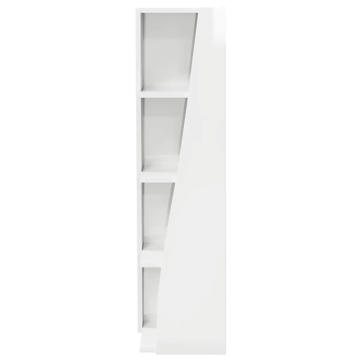 Corner Storage Cabinet High Gloss White Modern Shelving Unit 27.5W x 27D x 102H cm