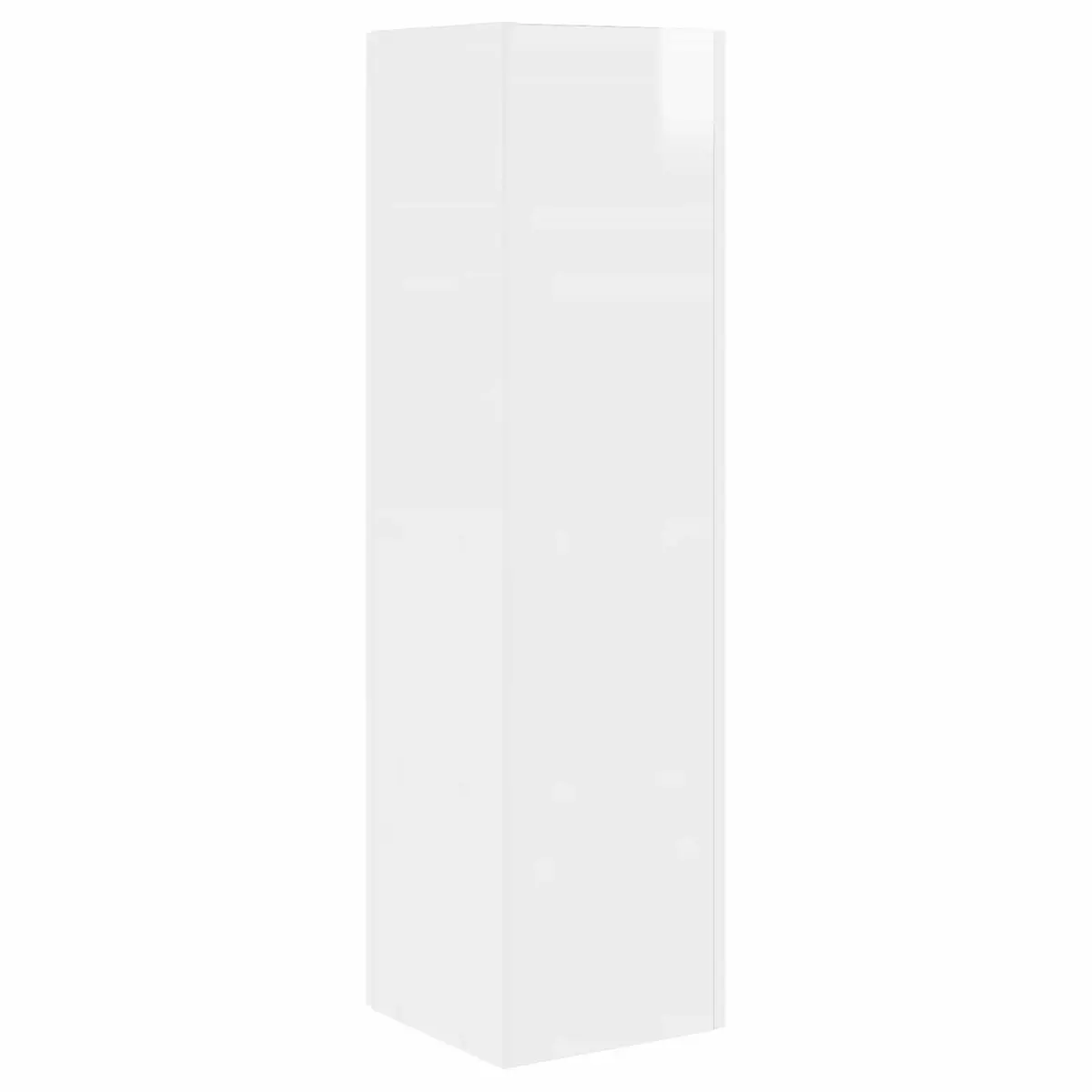 Corner Storage Cabinet High Gloss White Modern Shelving Unit 27.5W x 27D x 102H cm