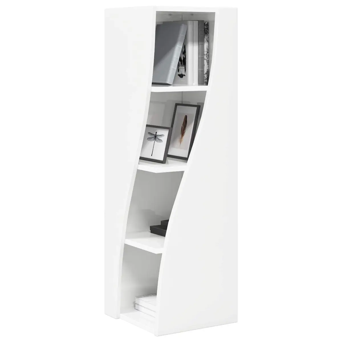 Corner Storage Cabinet Modern Organiser 32x32x102cm Matte Engineered Wood