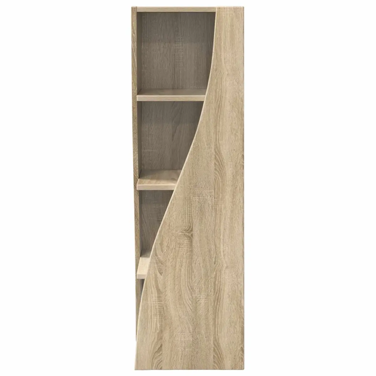 Corner Storage Cabinet Brown Engineered Wood Living Room Shelving Unit