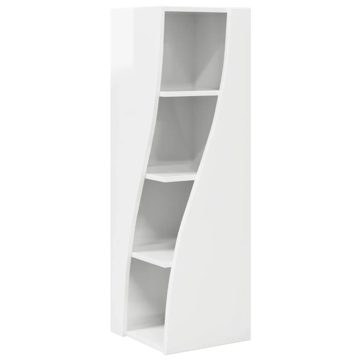 Corner Storage Cabinet High Gloss White Space-saving 32x32x102cm