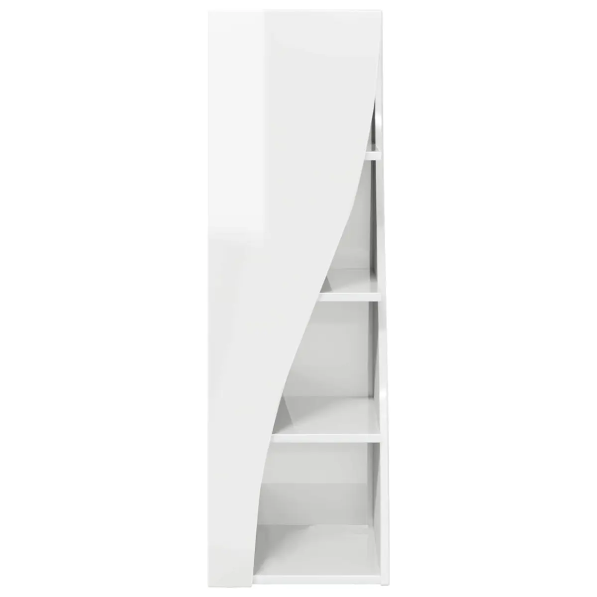 Corner Storage Cabinet High Gloss White Space-saving 32x32x102cm