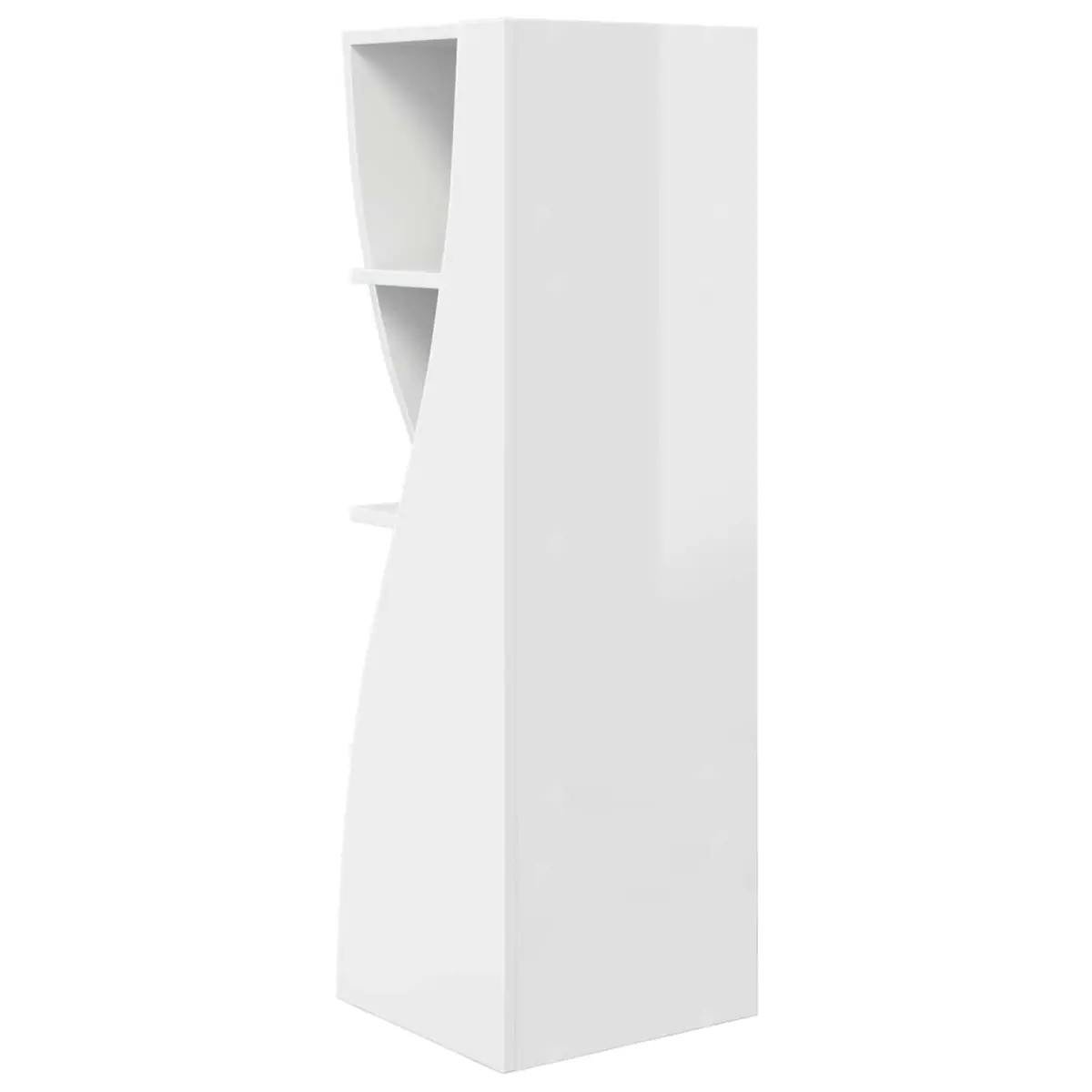 Corner Storage Cabinet High Gloss White Space-saving 32x32x102cm