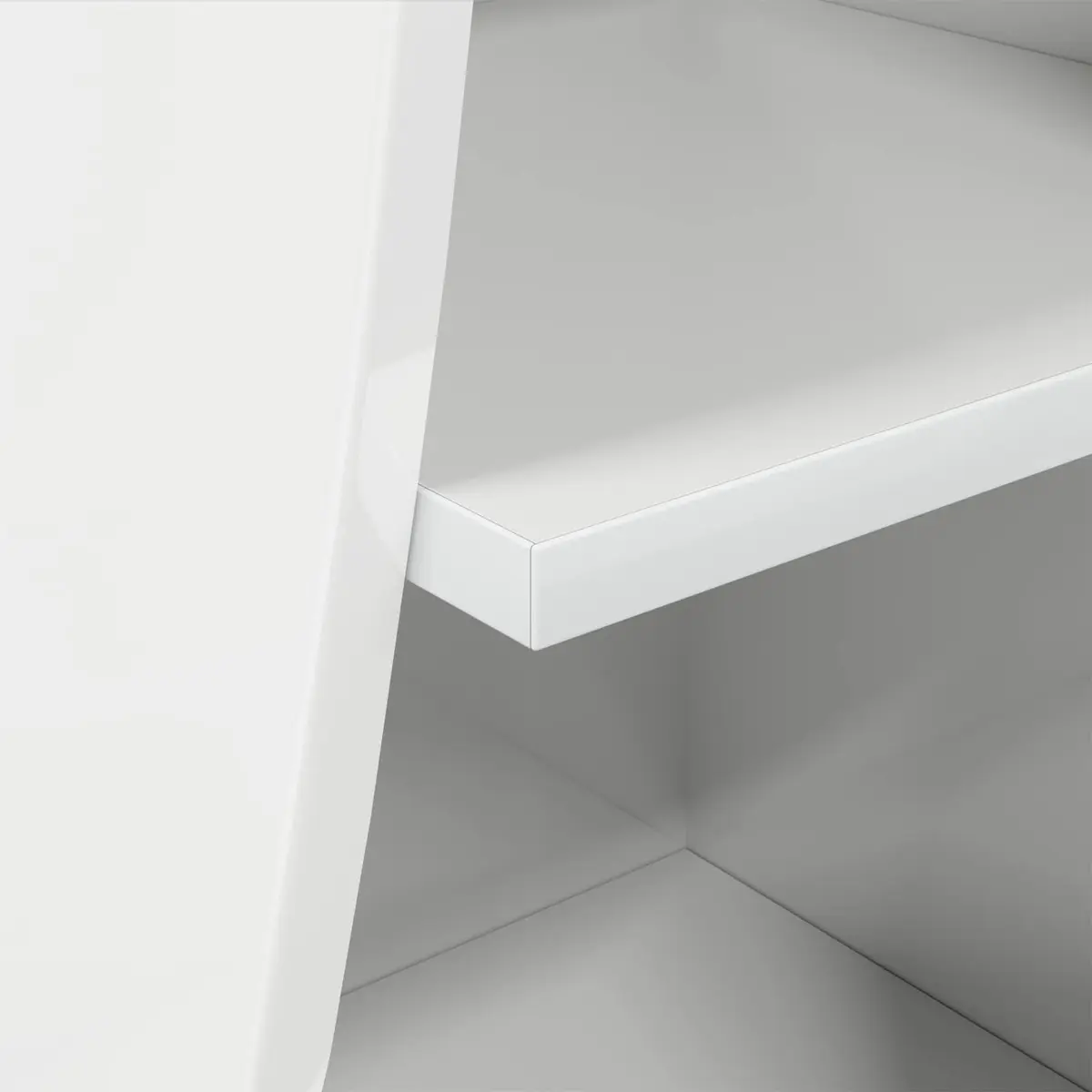 Corner Storage Cabinet High Gloss White Space-saving 32x32x102cm