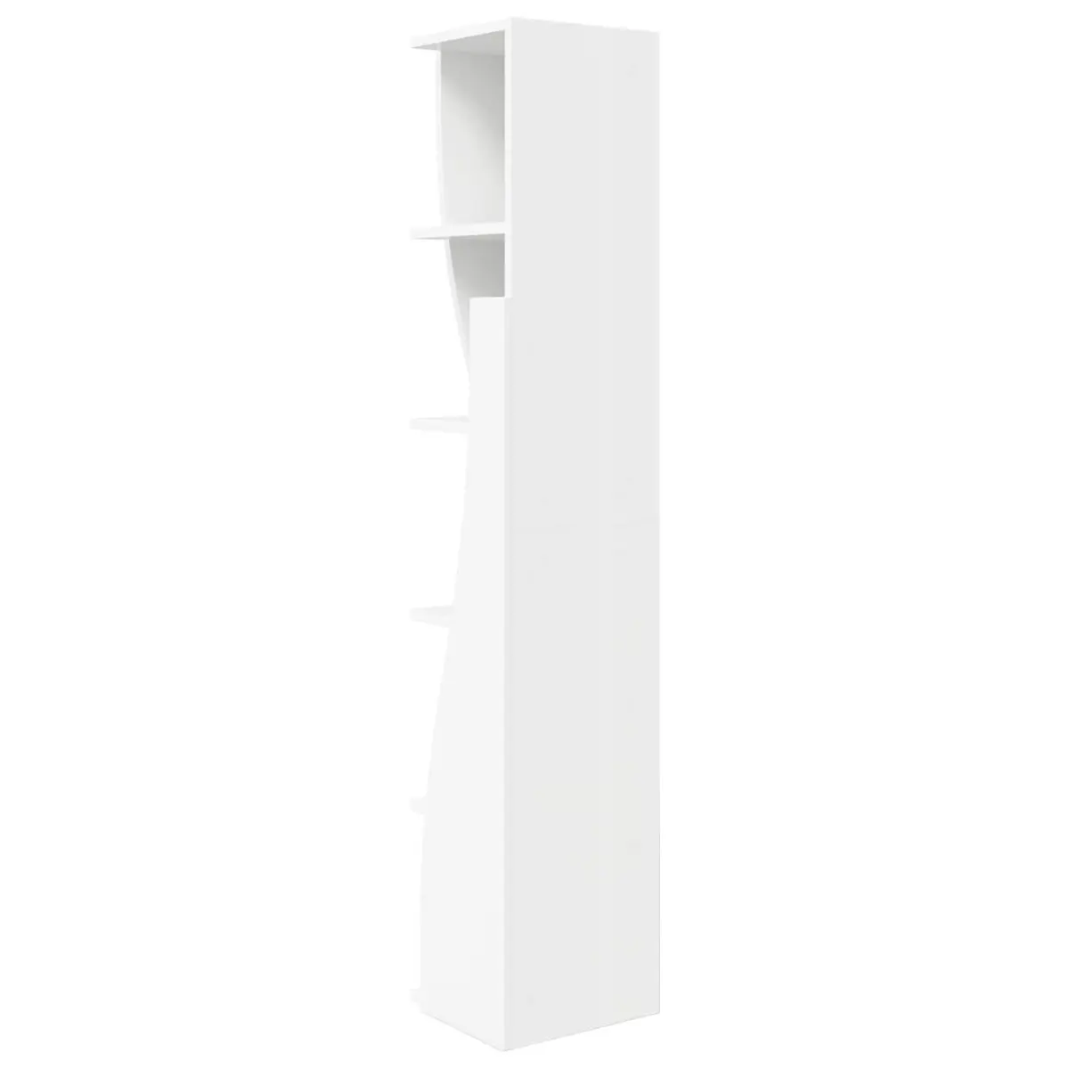Corner Storage Cabinet Space-saving 27.5x27x140cm Modern Matte Living Room Shelving Unit