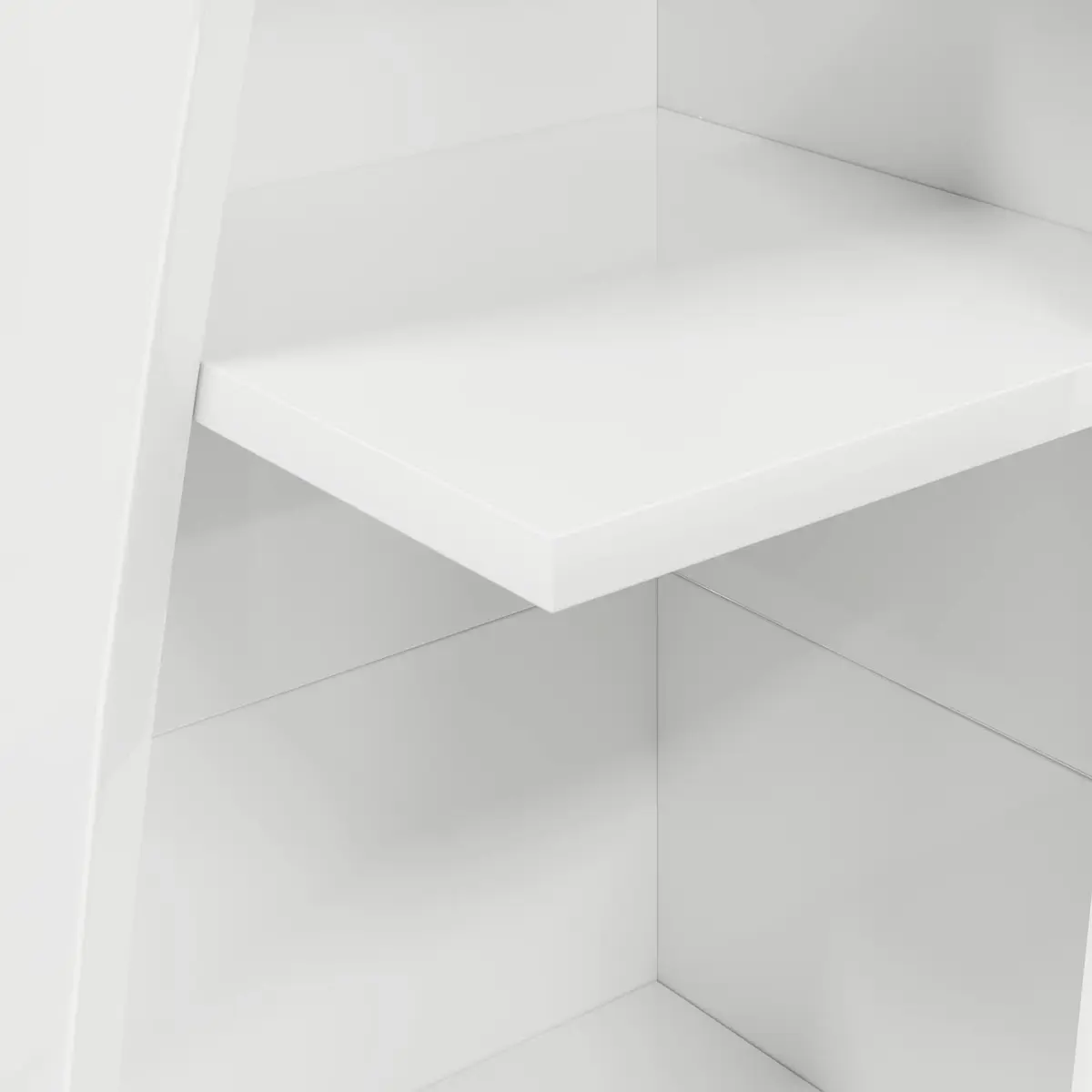 Corner Storage Cabinet Space-saving 27.5x27x140cm Modern Matte Living Room Shelving Unit