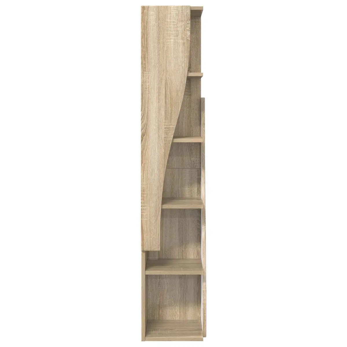 Corner Storage Cabinet Brown Engineered Wood Modern Living Room Organizer 27.5W x 27D x 140H cm