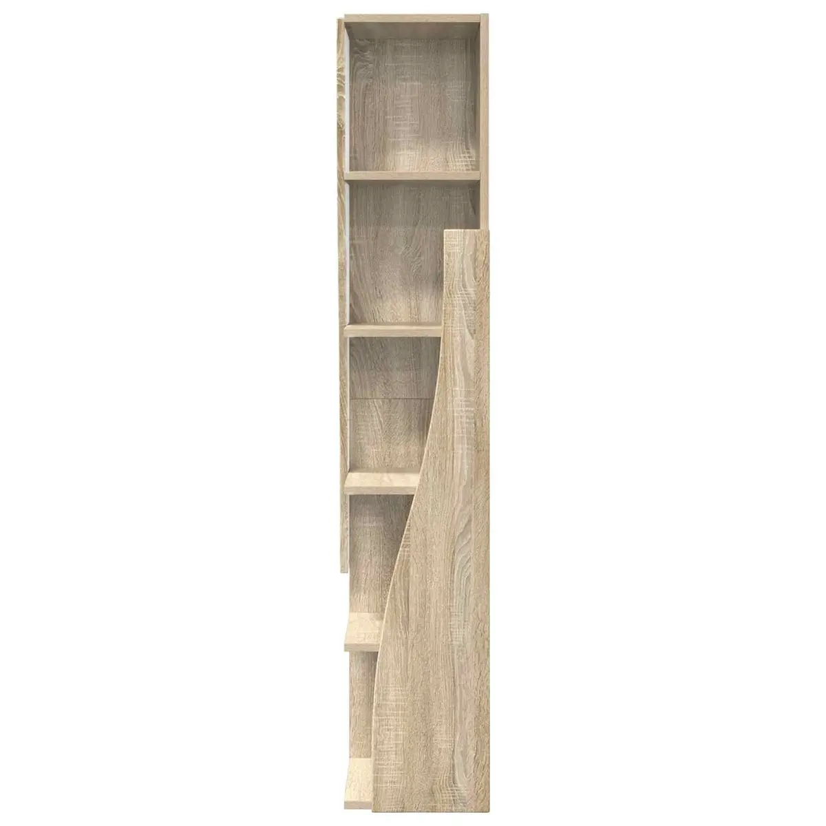 Corner Storage Cabinet Brown Engineered Wood Modern Living Room Organizer 27.5W x 27D x 140H cm
