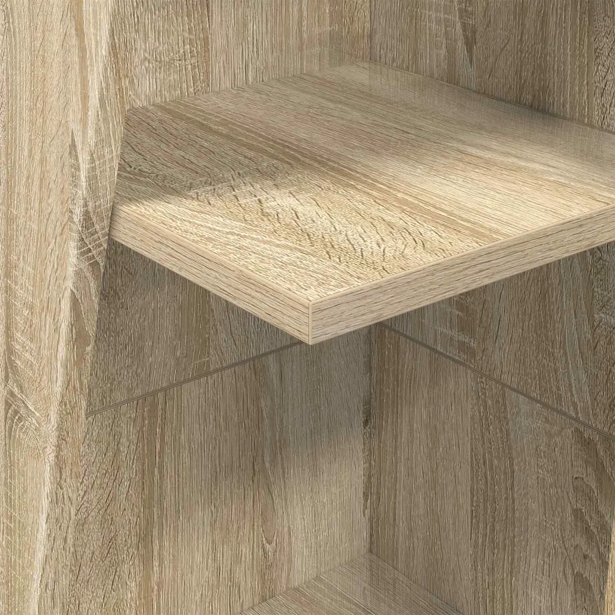 Corner Storage Cabinet Brown Engineered Wood Modern Living Room Organizer 27.5W x 27D x 140H cm