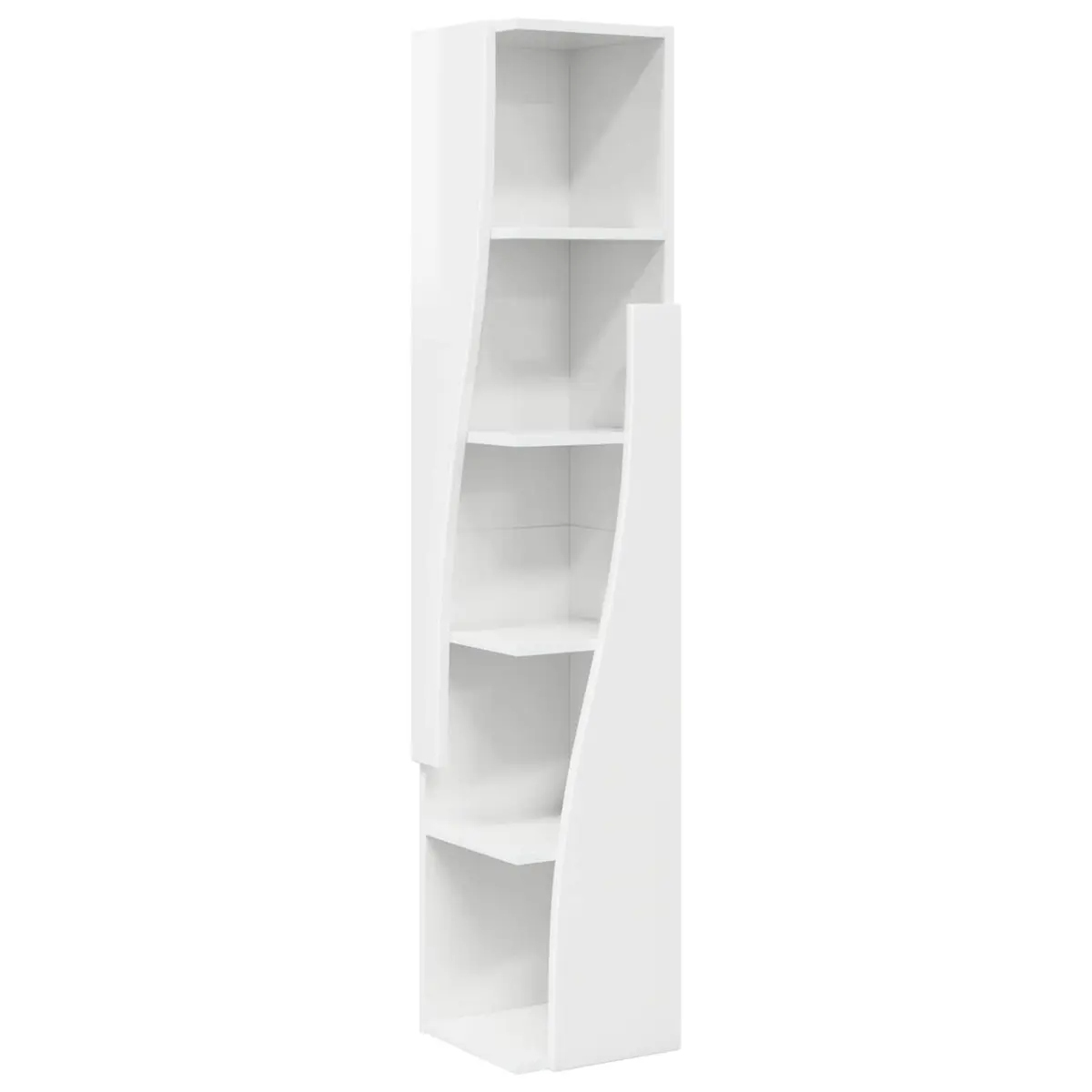 Corner Storage Cabinet Space-saving Organizer 27.5W x 27D x 140H cm High Gloss White