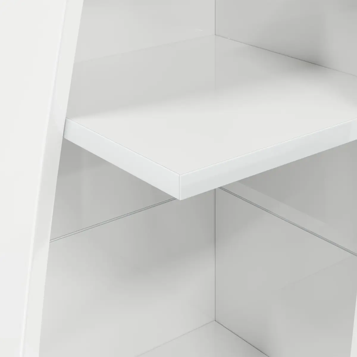 Corner Storage Cabinet Space-saving Organizer 27.5W x 27D x 140H cm High Gloss White