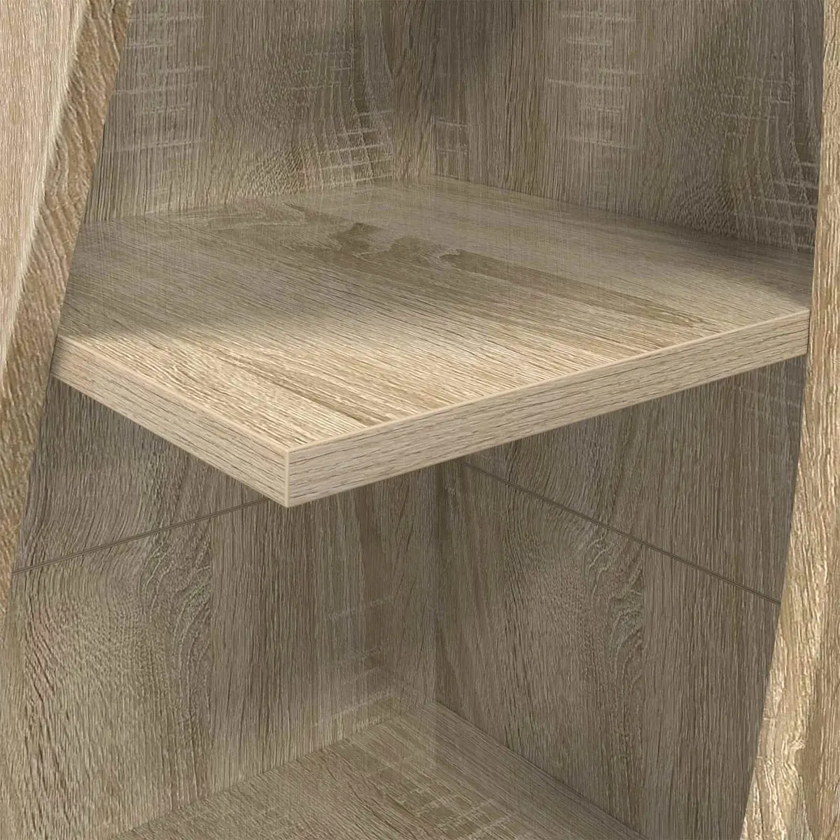 Corner Storage Cabinet Brown Compact Engineered Wood Tall Living Room