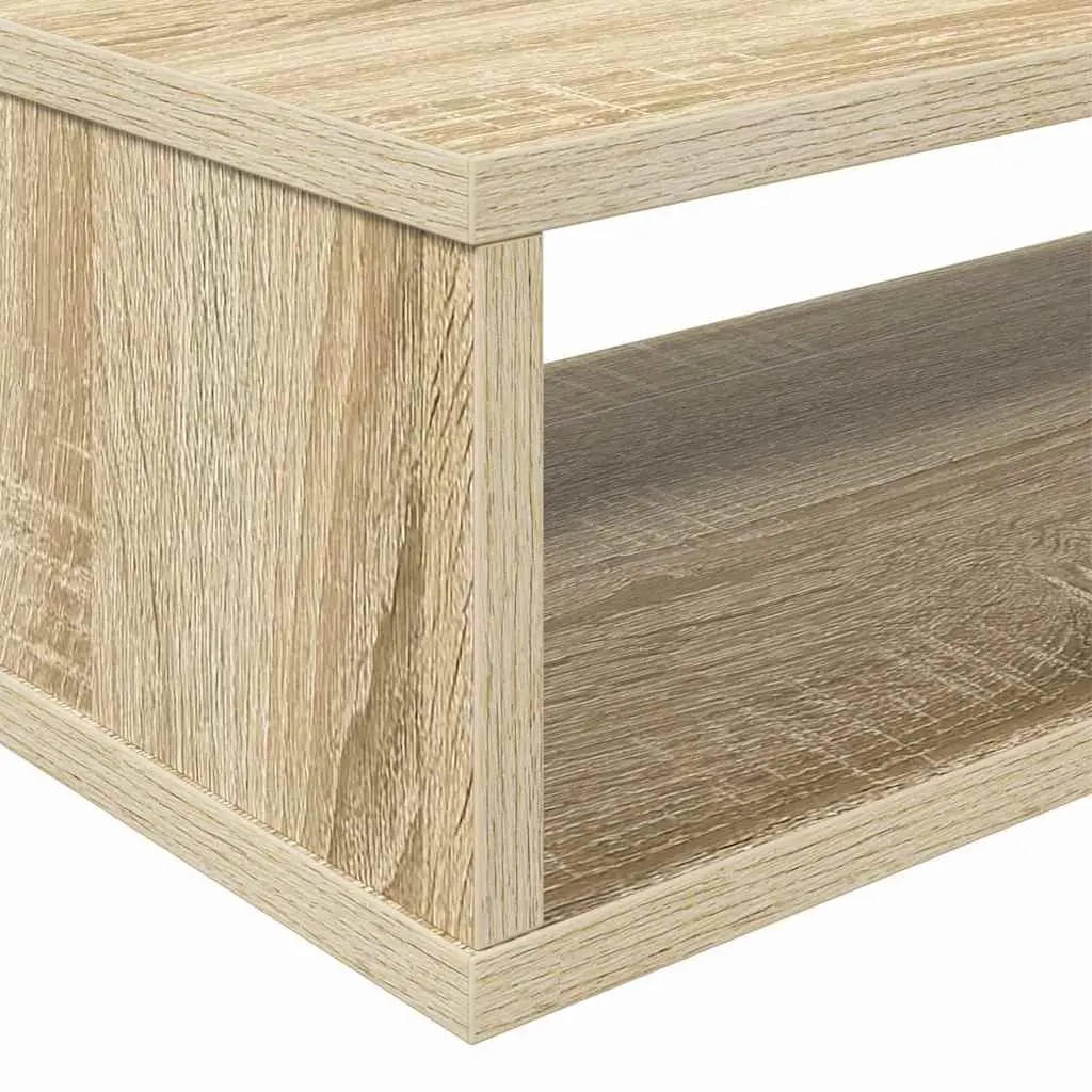 Wall Mounted TV Stand Grey Engineered Wood Living Room Entertainment Unit Shelf
