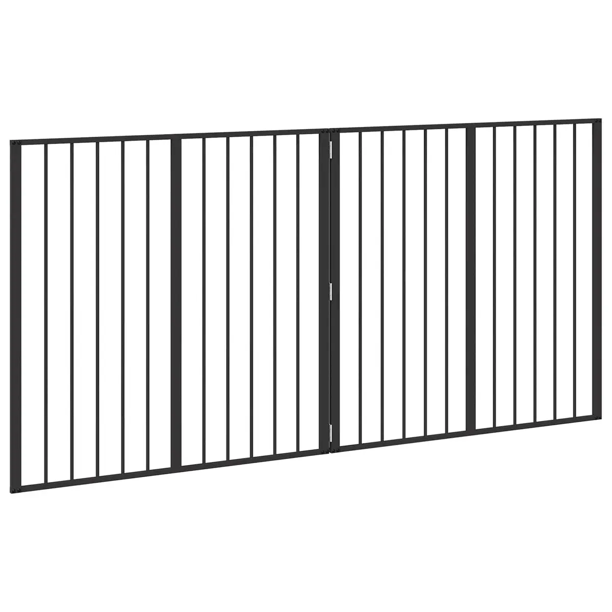 Dog Gate 2 Panels Indoor Puppy Playpen 100x100cm Black Foldable Pet Enclosure