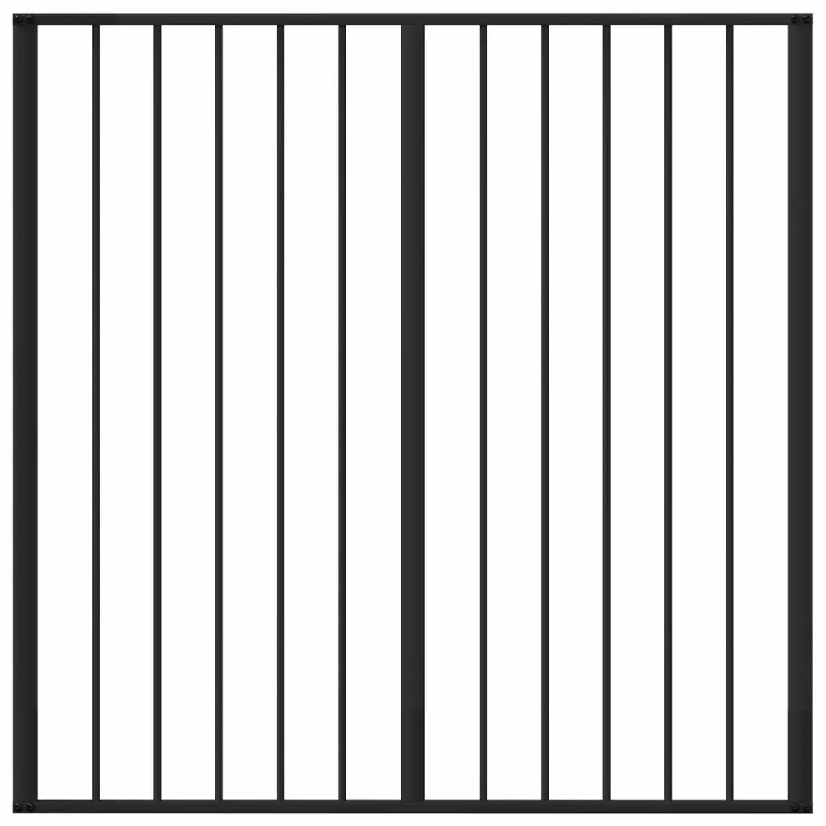 Dog Gate Panel 4 pcs Black 100 x 100 cm Galvanised Steel Pet Fence Panel Puppy Barrier
