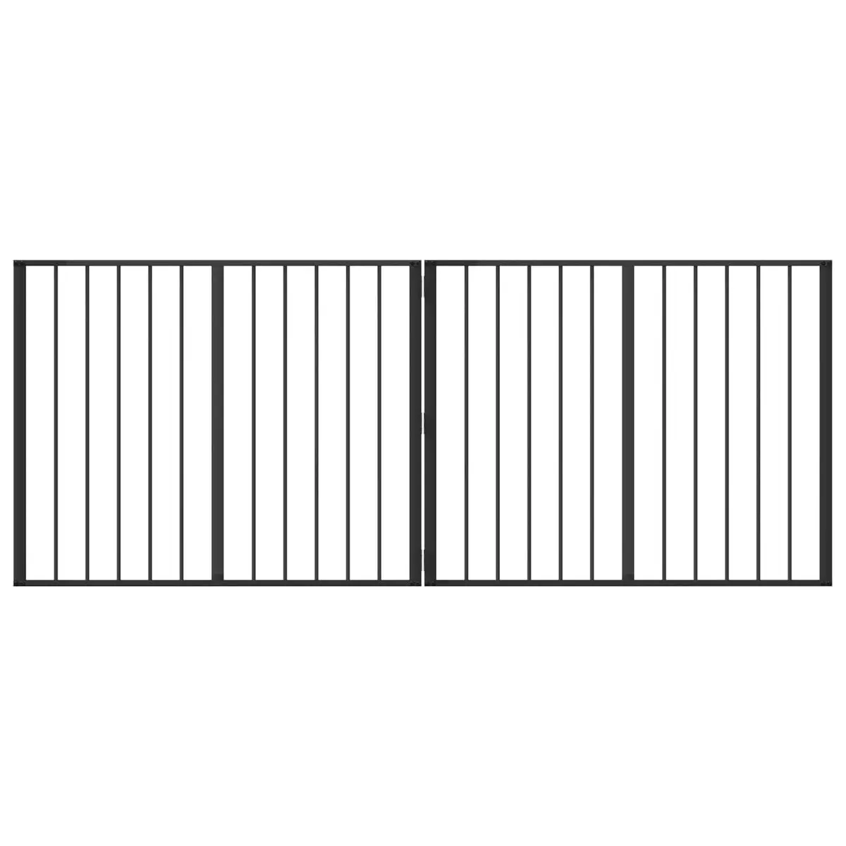 Dog Gate Indoor Enclosure 100 x 80 cm Black Metal Foldable 2 Piece