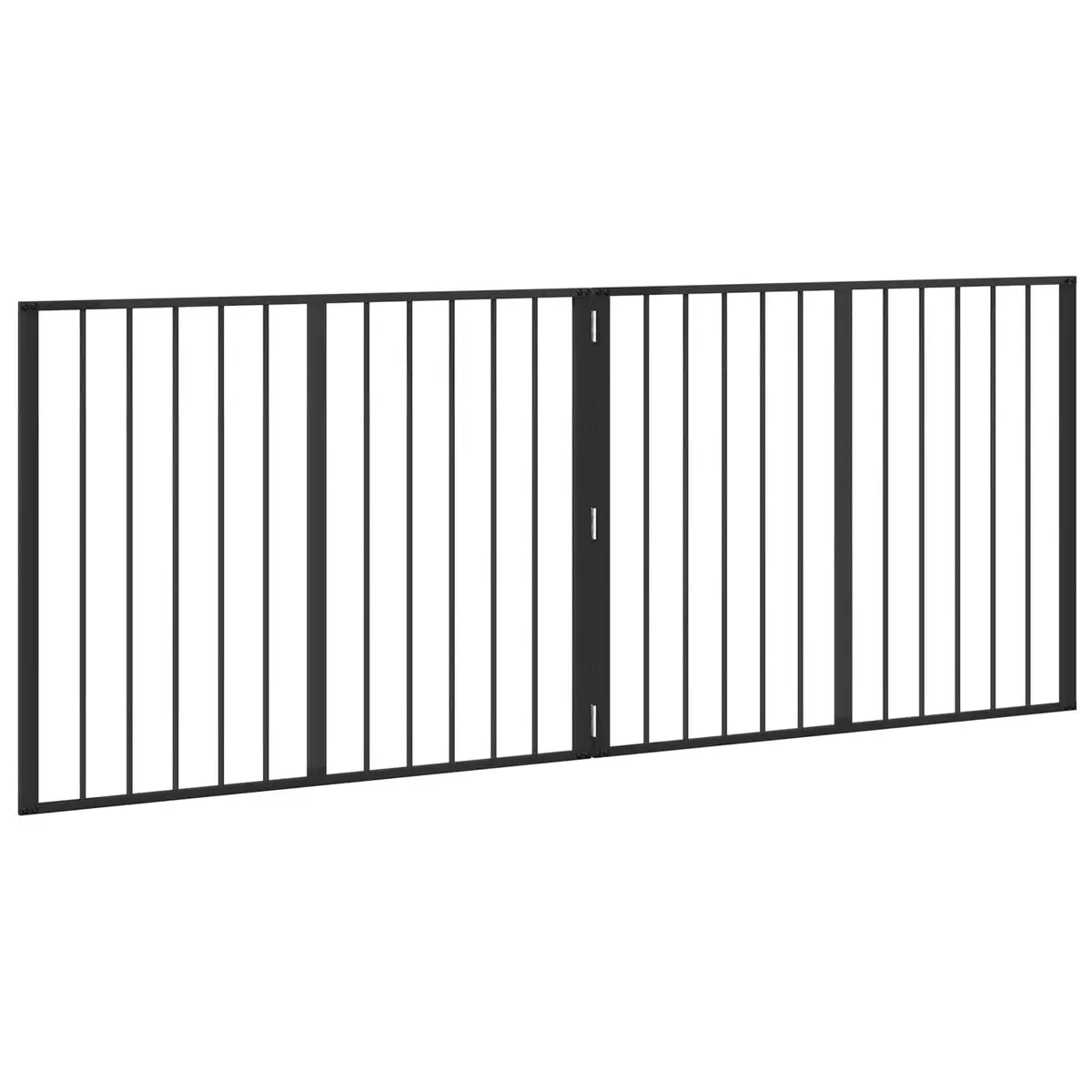 Dog Gate Indoor Enclosure 100 x 80 cm Black Metal Foldable 2 Piece