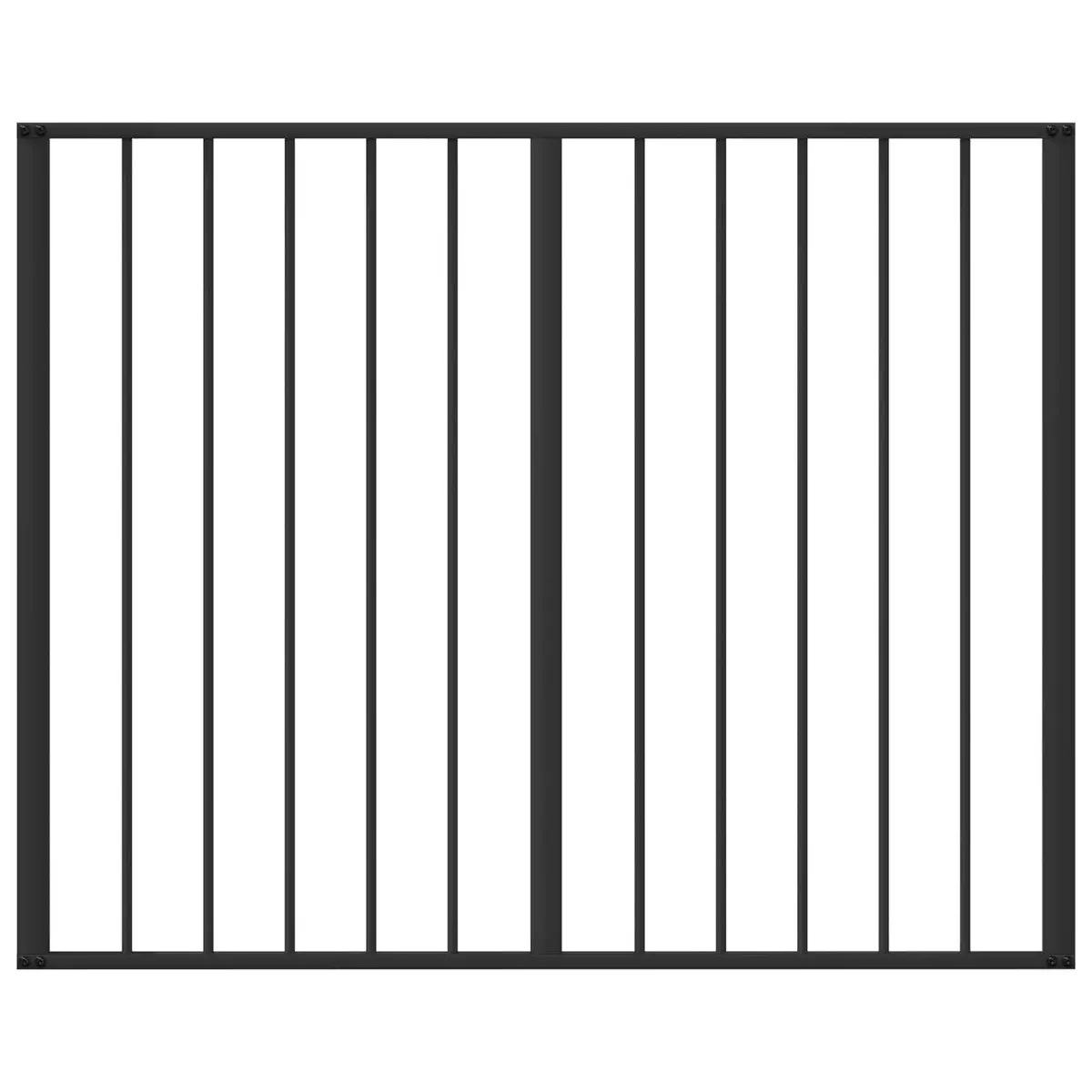 Dog Gate 4 Pieces Black Metal Enclosure Pen 100 x 80 cm Foldable Indoor Outdoor