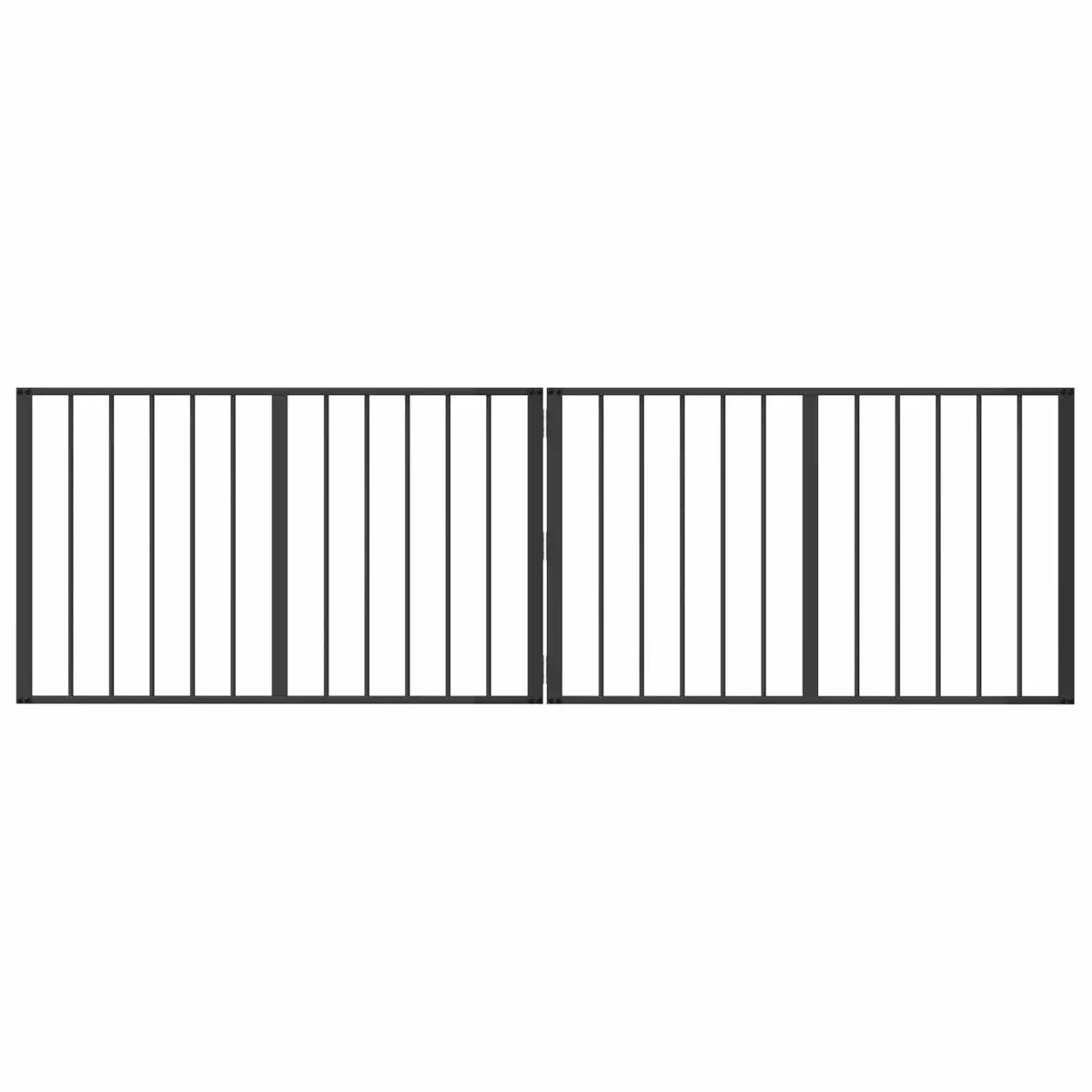 Dog Gate 2 Pieces Foldable Metal Enclosure 100 x 60 cm Black