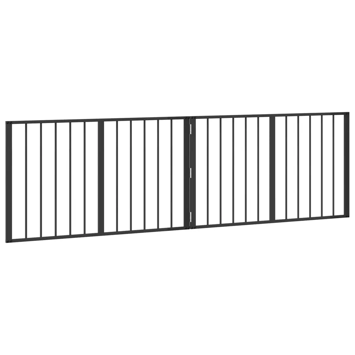 Dog Gate 2 Pieces Foldable Metal Enclosure 100 x 60 cm Black