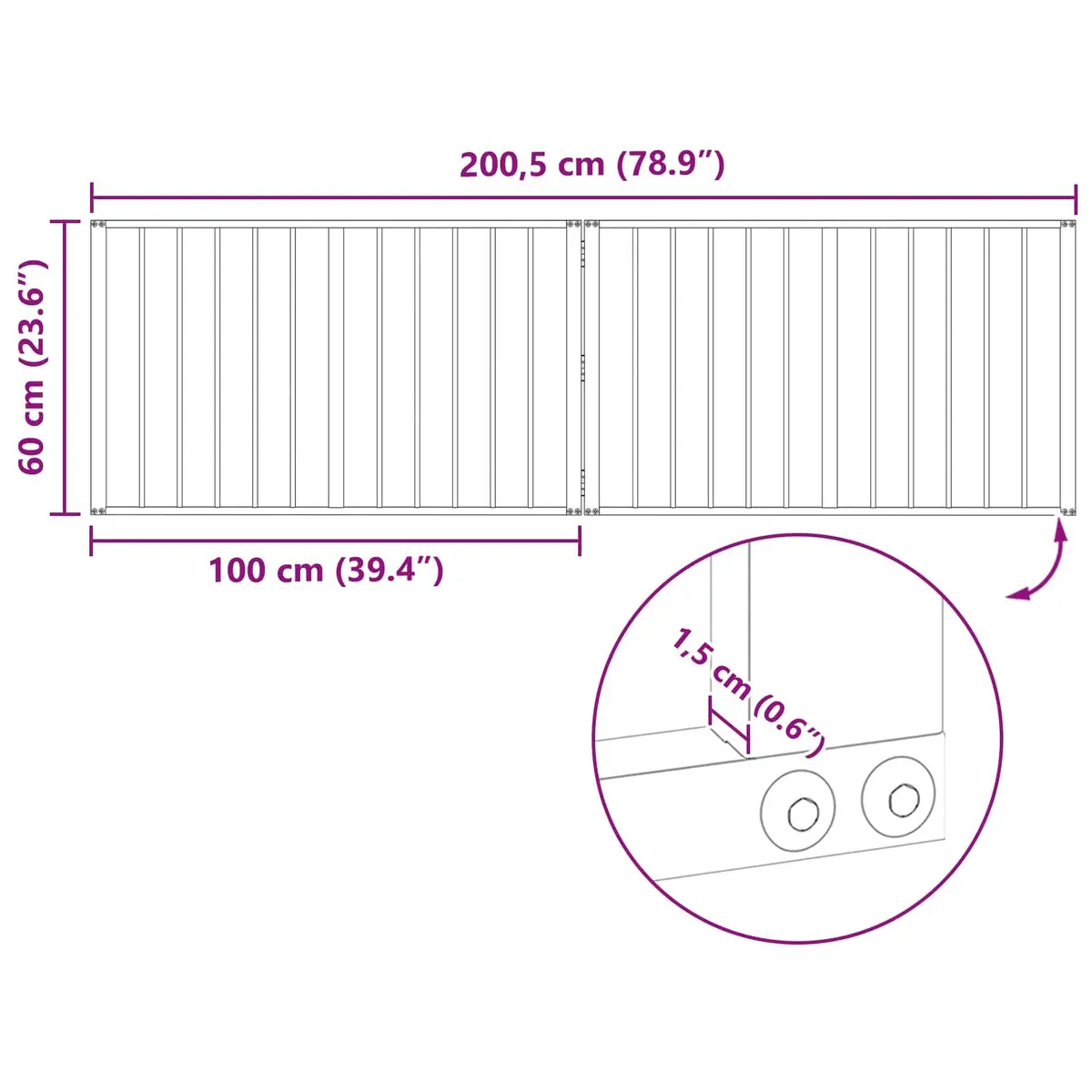 Dog Gate 2 Pieces Foldable Metal Enclosure 100 x 60 cm Black