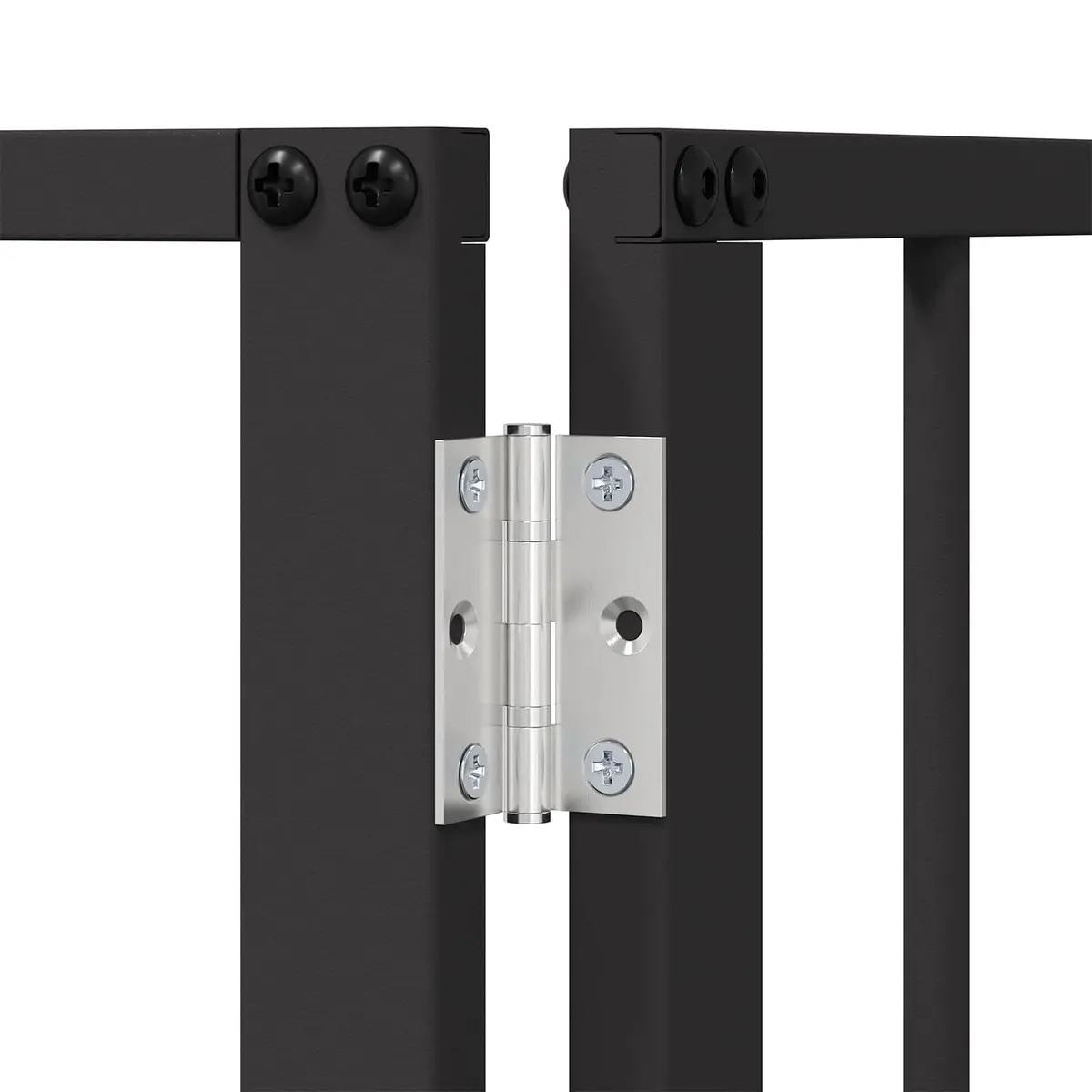 Dog Gate Panel Set Puppy Playpen Barrier 100 x 60 cm Black Galvanised Steel 4 Piece