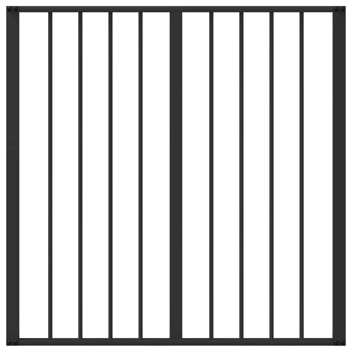 Dog Gate 4 Piece Black Galvanised Steel Pet Fence Panel 80 x 80 cm Puppy Playpen