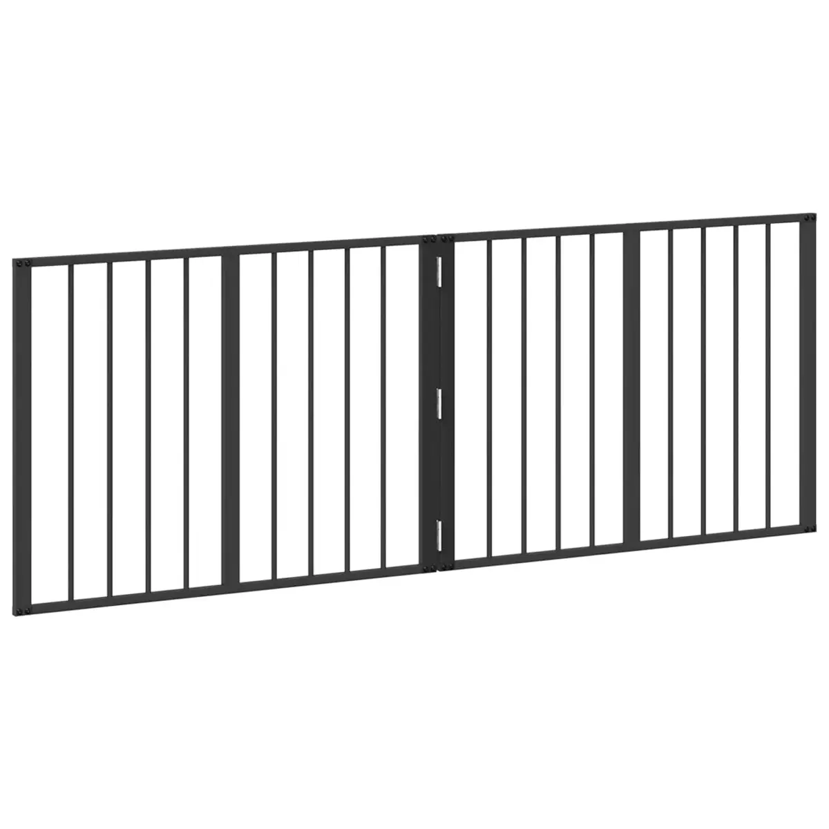 Dog Gate Indoor Play Pen Foldable 80 x 60 cm Black 2 Piece