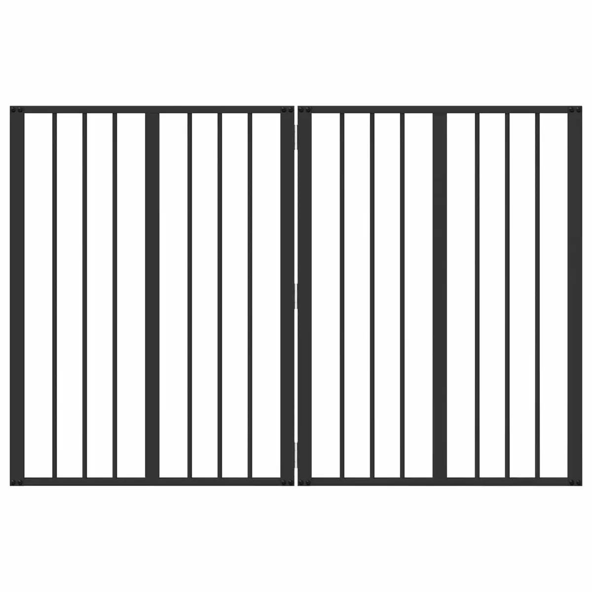 Dog Gate 2 Piece Foldable Adjustable Indoor Pen 60 x 80 cm Black